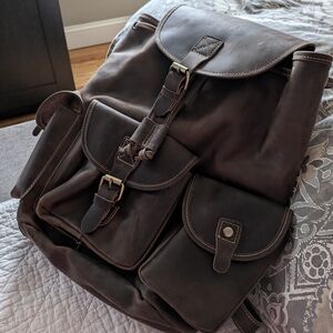 Brown Leather Backpack for Men